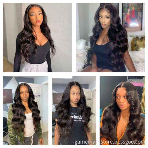 Body wavy human hair wig 4*4 lace closure wig wavy hair 13X6 Transparent Hd Lace Frontal Wig Body wave